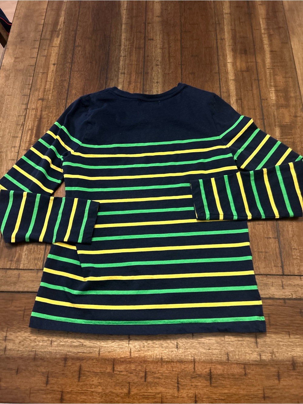 Lauren Active Ralph Lauren Striped Long Sleeve Shirt Women’s M Navy Green Yellow - Picture 2 of 9